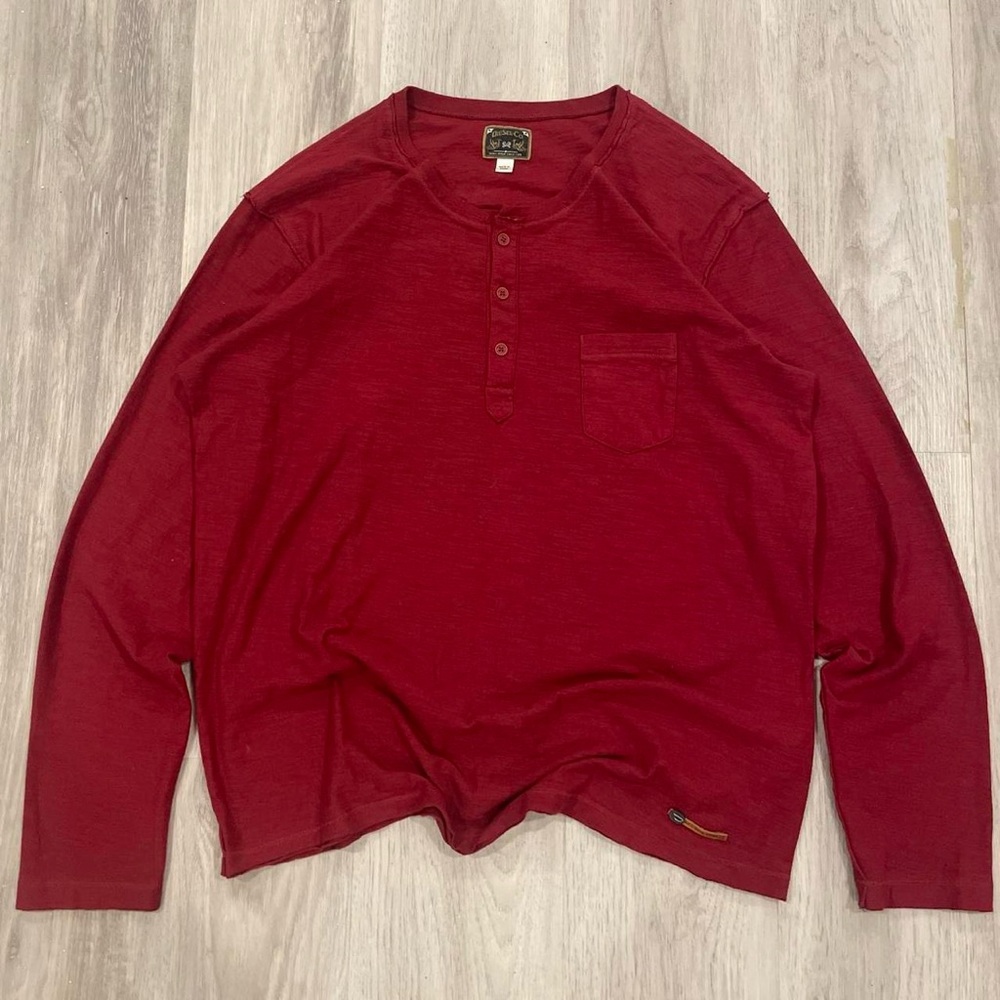 Diesel Burgundy Long Sleeve Henley sz XXL ( fits more like L )